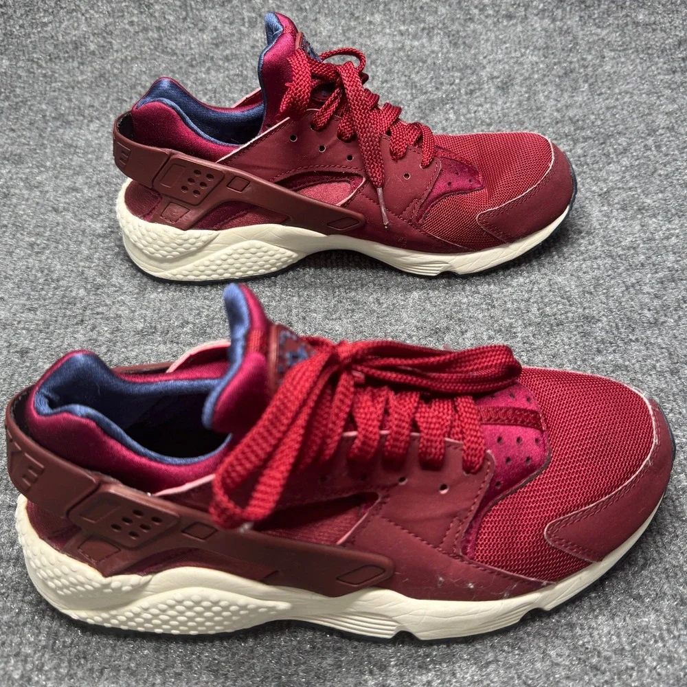 Nike Air‎ Huarache Mens 8 Burgundy Maroon Navy Blue Sneakers 318429-608